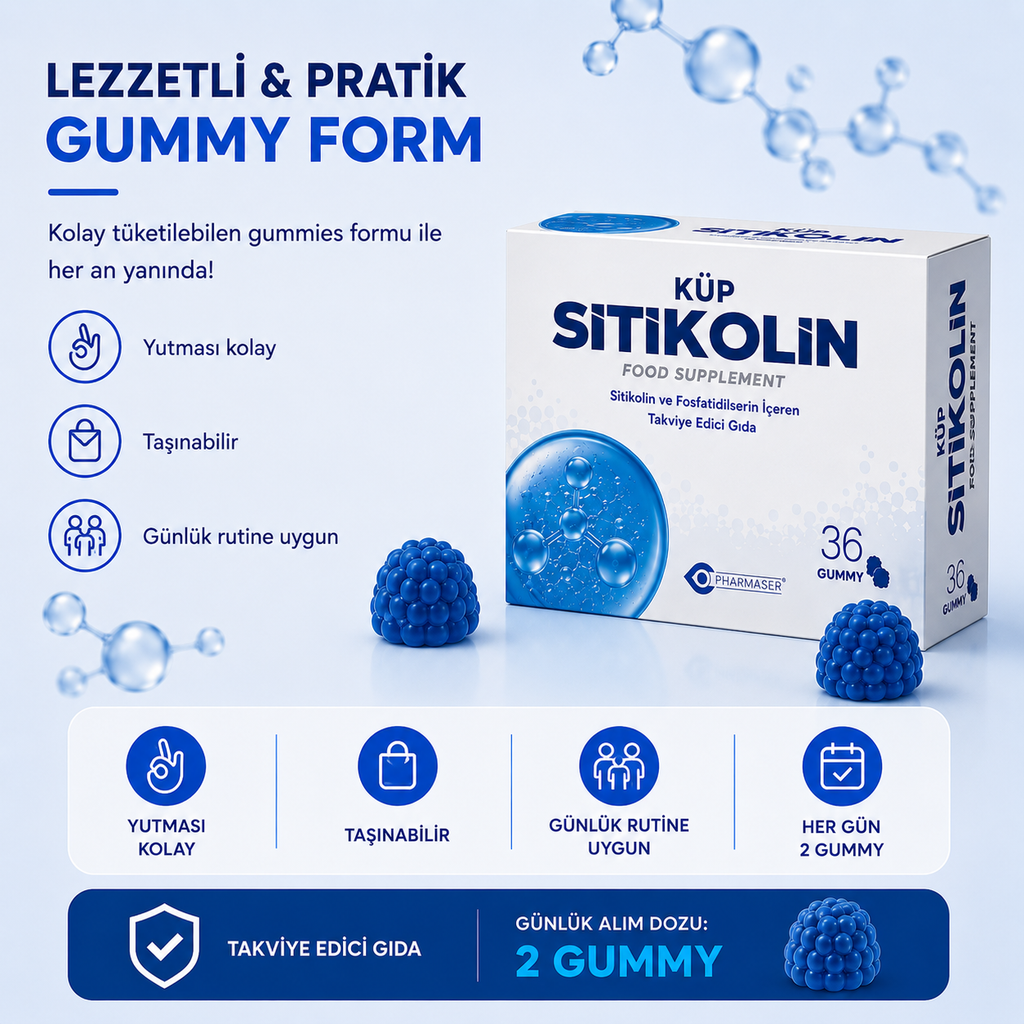 Pharmaser Sitikolin 36 Gummies (Çiğnenebilir)